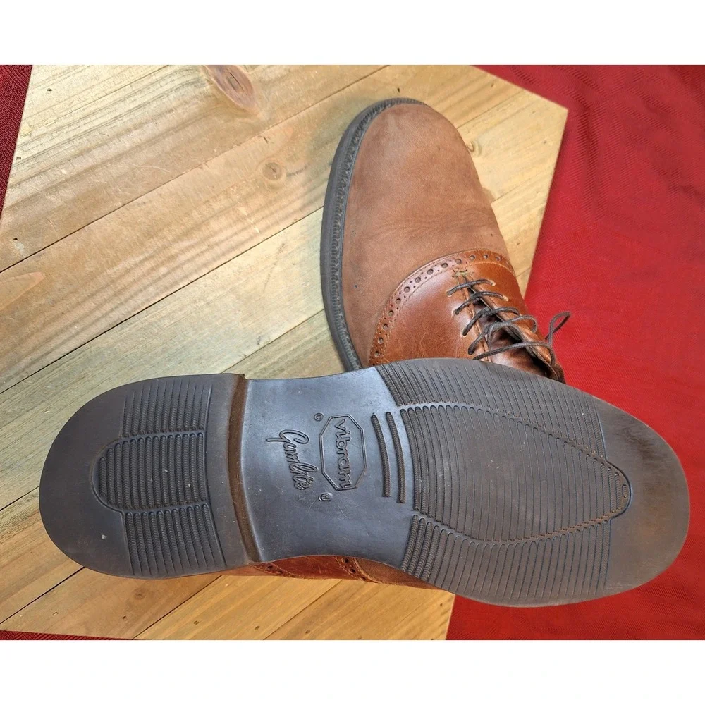 Florsheim Comfortech Mens 8 D Brown Leather Suede Saddle Oxford Vibram 70367‎